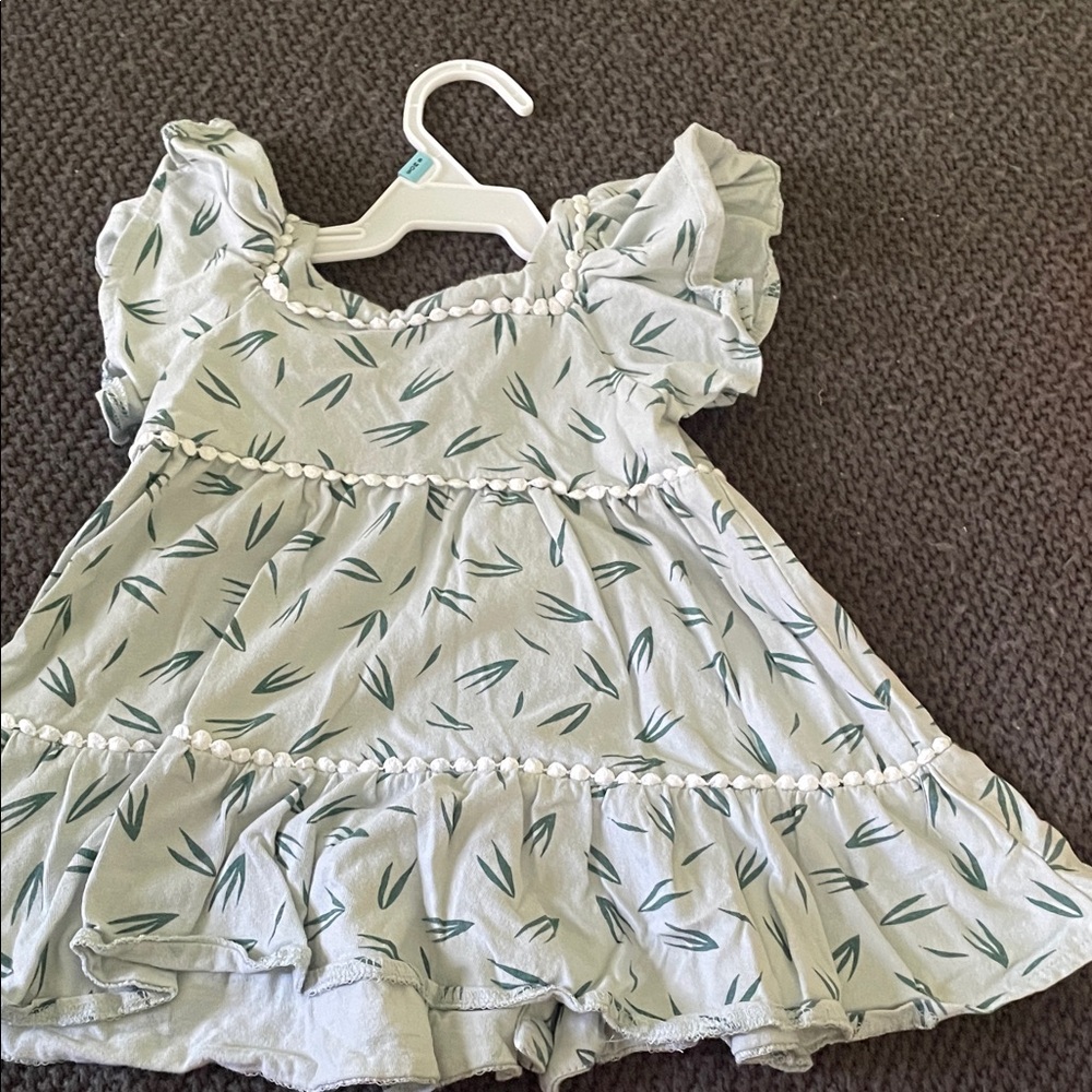 Jessica Simpson Green and White Kids Dress